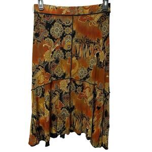Coldwater Creek Boho Midi Skirt Medium Petite Pointy Hem Fairy Slinky